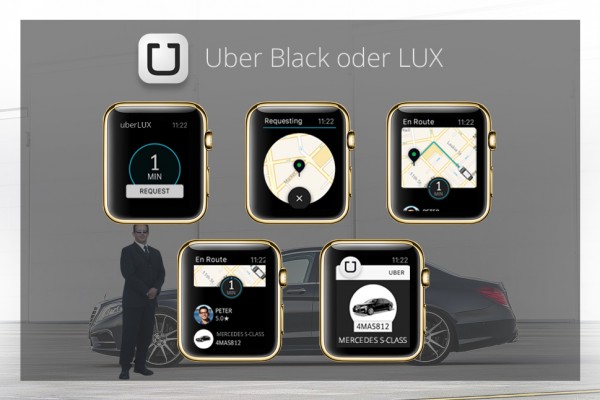 Apps für goldene Apple Watch - Uber Black oder LUX